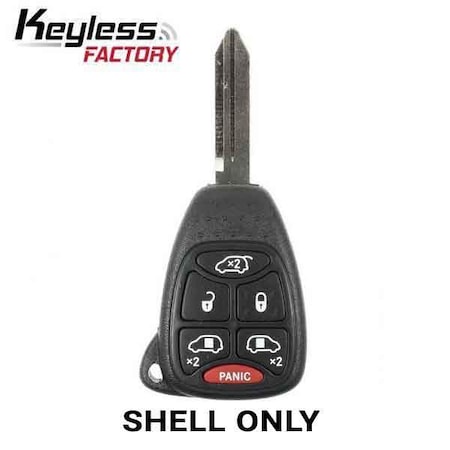 Keyless Factory KeylessFactory: Chrysler / Jeep / Dodge 2004 2017 / 6-Button Remote Head Key Shell / M3N5WY72XX RHS-CHY-1366